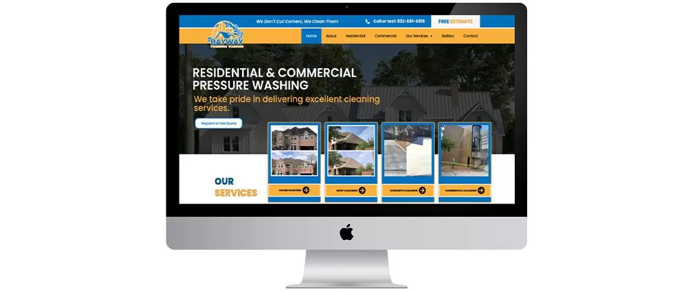 Pressure washing website designed by Polishsys- Bayway Pressure washing