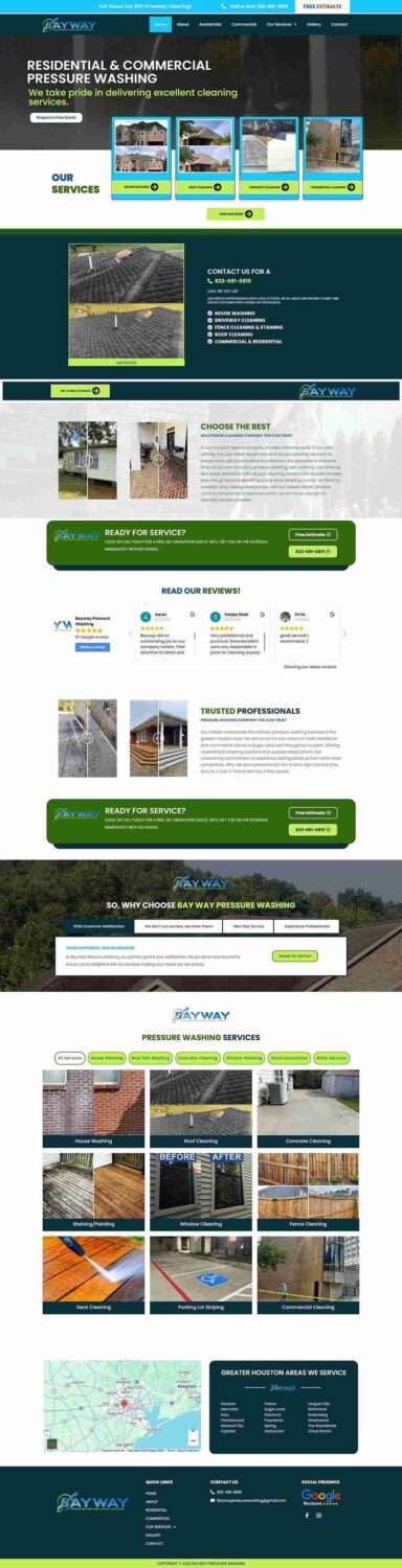 Bayway Pressure washing website design screenshot