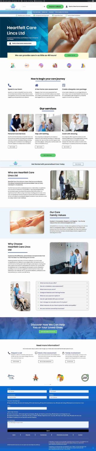 Heart felt care home care website