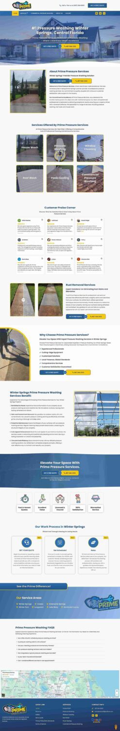 Prime pressure washing website design